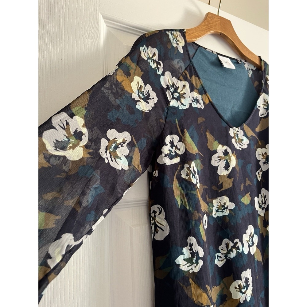 Cabi Dress Womens‎ Small Floral Pirouette Tiered Ruffle Chiffon 3/4 Sleeve Lined - Picture 3 of 8